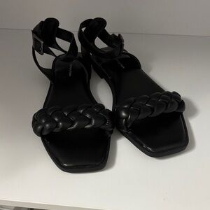 Women's Black Braided Sandals